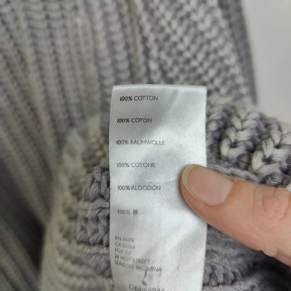 Free People Take Me Home Sweater Womens Large Gray Chunky‎ Knit Oversized Boho